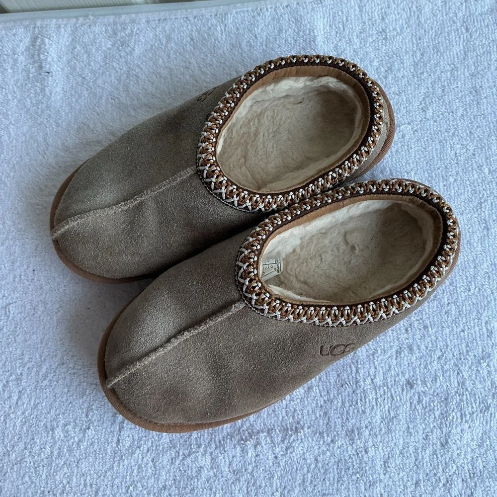 UGG Kids Tan and Brown Slippers